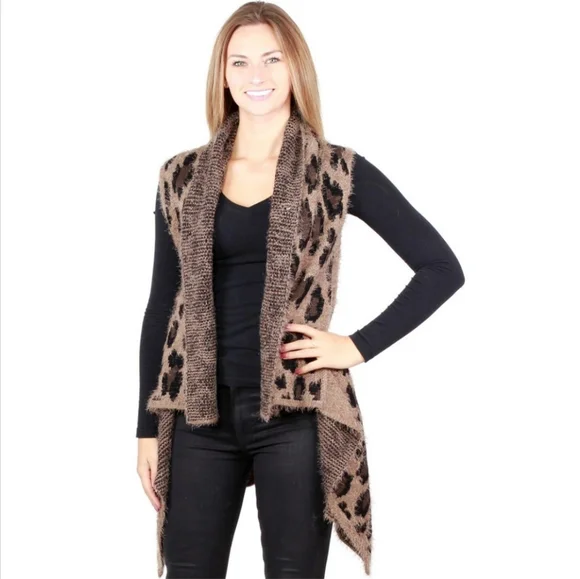 ✨Cashmere Feel Cheetah Vests-ONE SIZE FITS MOST - Picture 5 of 6